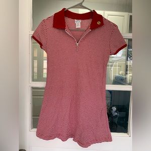 90’s red xhiliration striped dress.  Girls Medium (Age 7-10) smiley face VINTAGE